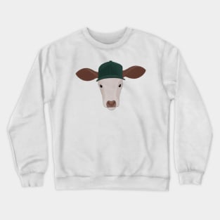 Bull Wearing a Ball Cap Crewneck Sweatshirt